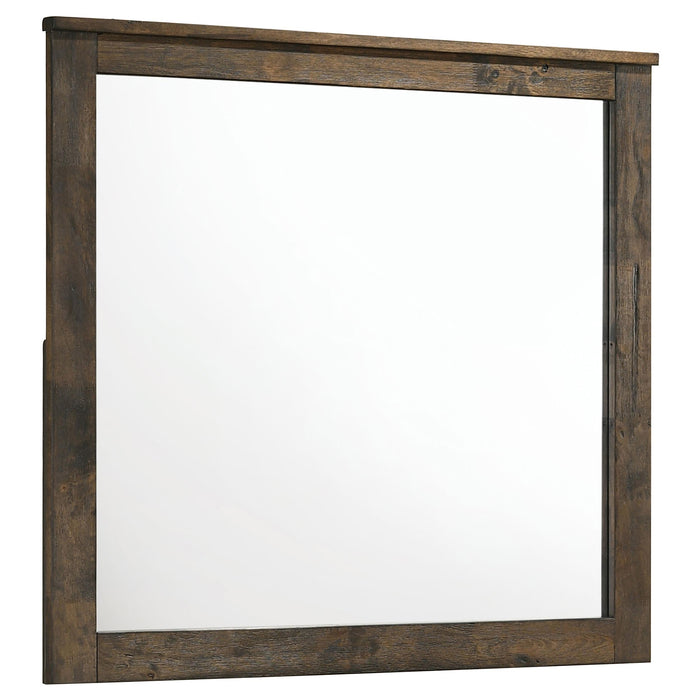 Woodmont Rectangle Dresser Mirror Rustic Golden Brown - U&U Home Budget Furniture (Carteret, NJ)