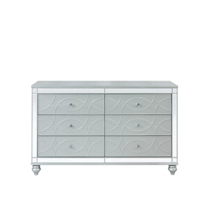 Gunnison 6-drawer Dresser Silver Metallic - U&U Home Budget Furniture (Carteret, NJ)