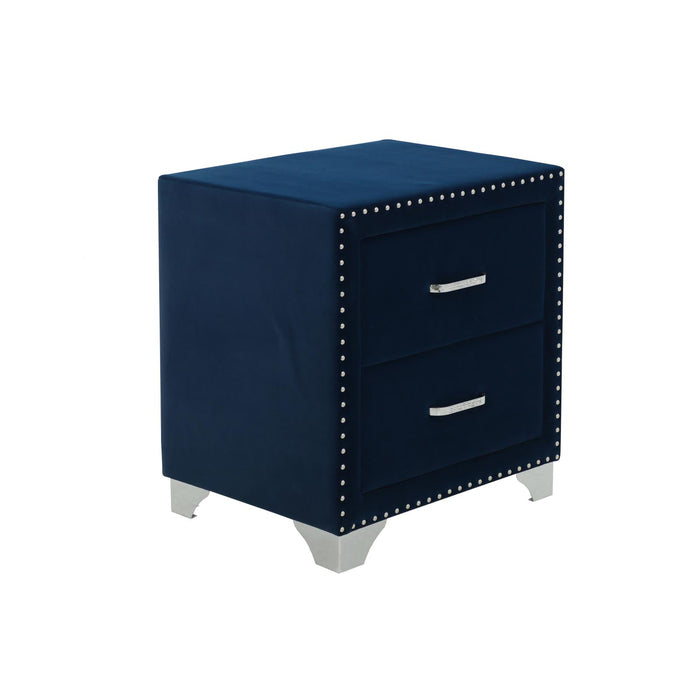 Melody 2-drawer Upholstered Nightstand Pacific Blue - U&U Home Budget Furniture (Carteret, NJ)