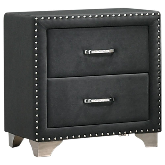 Melody 2-drawer Upholstered Nightstand Grey - U&U Home Budget Furniture (Carteret, NJ)