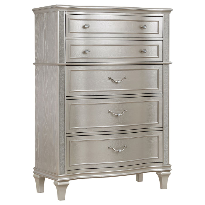 Evangeline 6-drawer Chest Silver Oak - U&U Home Budget Furniture (Carteret, NJ)