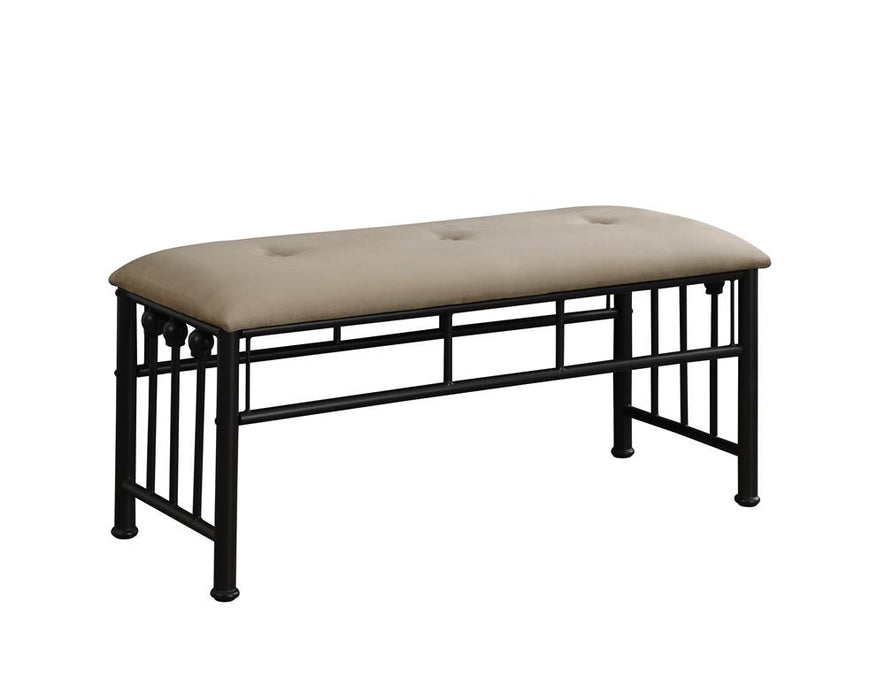 Livingston Upholstered Bench Brown and Dark Bronze - U&U Home Budget Furniture (Carteret, NJ)