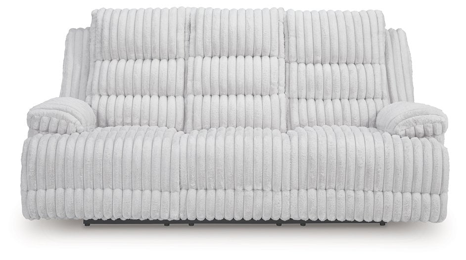 Rhines Falls Power Reclining Sofa with Drop Down Table - U&U Home Budget Furniture (Carteret, NJ)