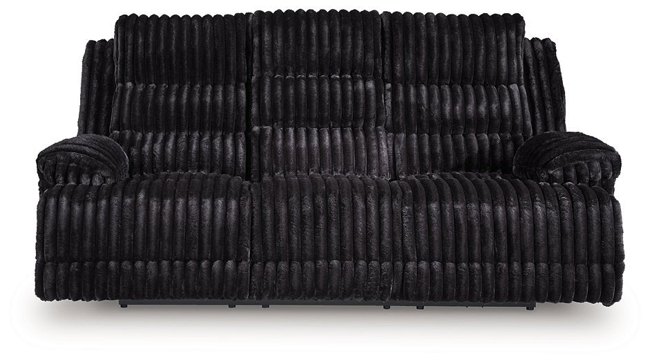 Rhine Falls Power Reclining Sofa with Drop Down Table - U&U Home Budget Furniture (Carteret, NJ)