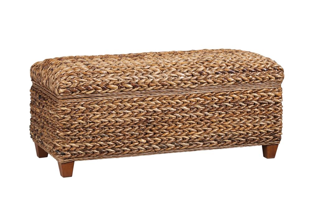 Laughton Hand-Woven Banana Leaf Storage Trunk Amber - U&U Home Budget Furniture (Carteret, NJ)