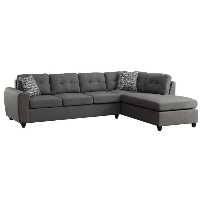 Stonenesse Tufted Sectional Grey - U&U Home Budget Furniture (Carteret, NJ)