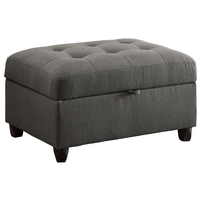Stonenesse Tufted Storage Ottoman Grey - U&U Home Budget Furniture (Carteret, NJ)