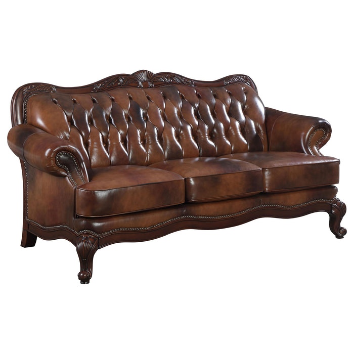 Victoria Rolled Arm Sofa Tri-tone and Brown - U&U Home Budget Furniture (Carteret, NJ)
