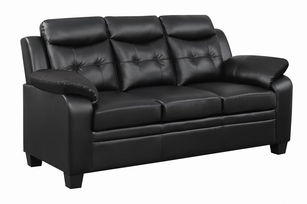 Finley Tufted Upholstered Sofa Black - U&U Home Budget Furniture (Carteret, NJ)