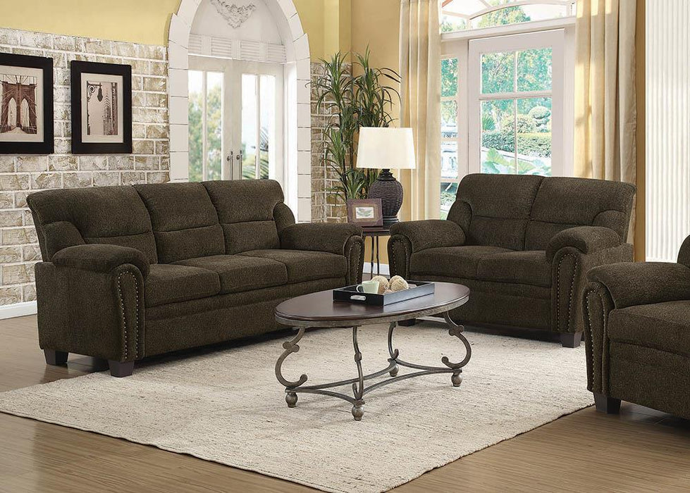 Clementine Upholstered Pillow Top Arm Living Room Set - U&U Home Budget Furniture (Carteret, NJ)