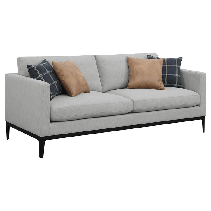 Apperson Cushioned Back Sofa Light Grey - U&U Home Budget Furniture (Carteret, NJ)