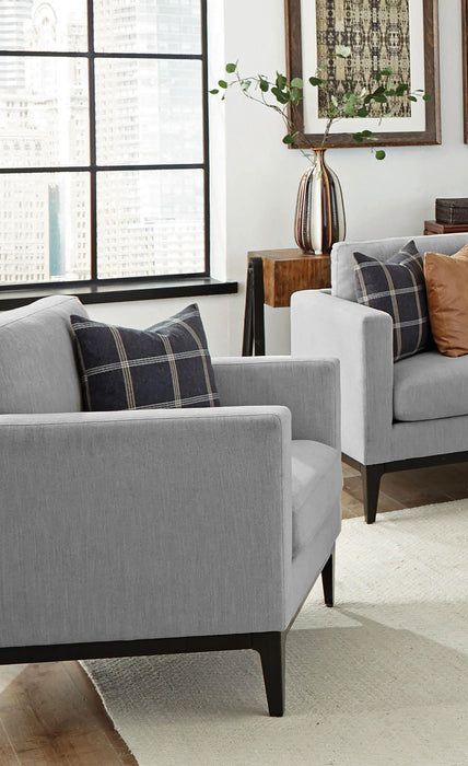 Apperson Cushioned Back Arm Chair Light Grey - U&U Home Budget Furniture (Carteret, NJ)
