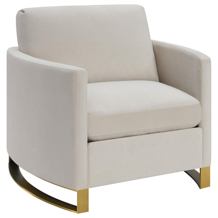 Corliss Upholstered Arched Arms Chair Beige - U&U Home Budget Furniture (Carteret, NJ)