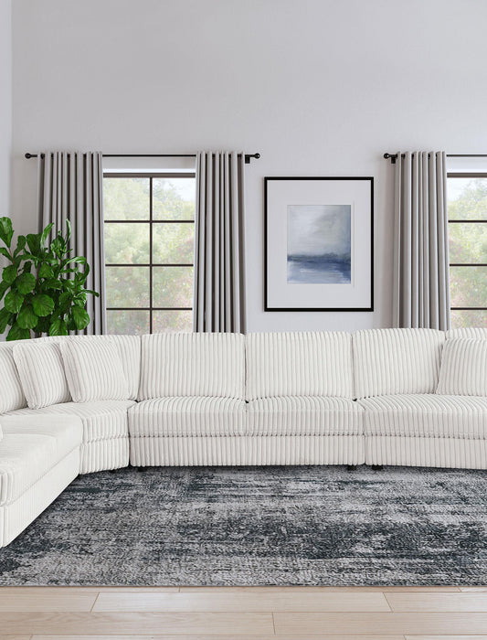 Emberson Upholstered Armless Loveseat Ivory - U&U Home Budget Furniture (Carteret, NJ)
