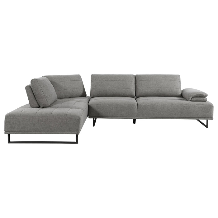 Arden 2-piece Adjustable Back Sectional Taupe - U&U Home Budget Furniture (Carteret, NJ)
