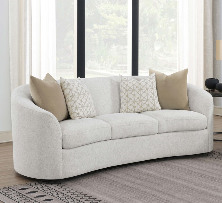Rainn Upholstered Tight Back Sofa Latte - U&U Home Budget Furniture (Carteret, NJ)