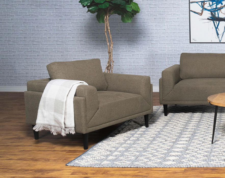 Rilynn Upholstered Track Arms Chair - U&U Home Budget Furniture (Carteret, NJ)