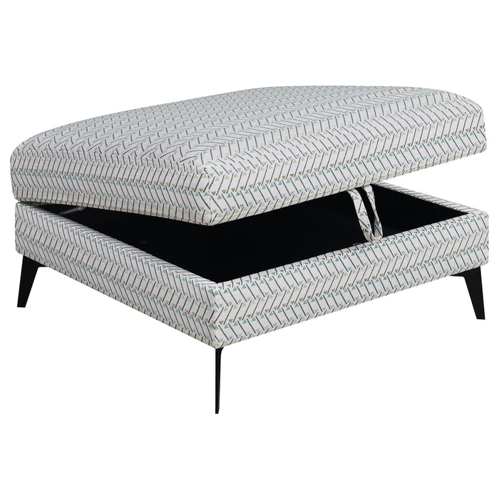 Clint Upholstered Ottoman with Tapered Legs Multi-color - U&U Home Budget Furniture (Carteret, NJ)