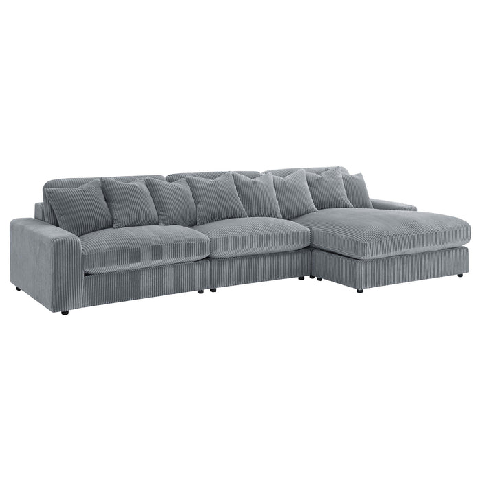 Blaine Upholstered Reversible Chaise Sectional Sofa - U&U Home Budget Furniture (Carteret, NJ)