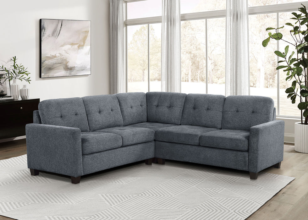 Georgina 5 Pc Stationary Sectionals Grey - U&U Home Budget Furniture (Carteret, NJ)