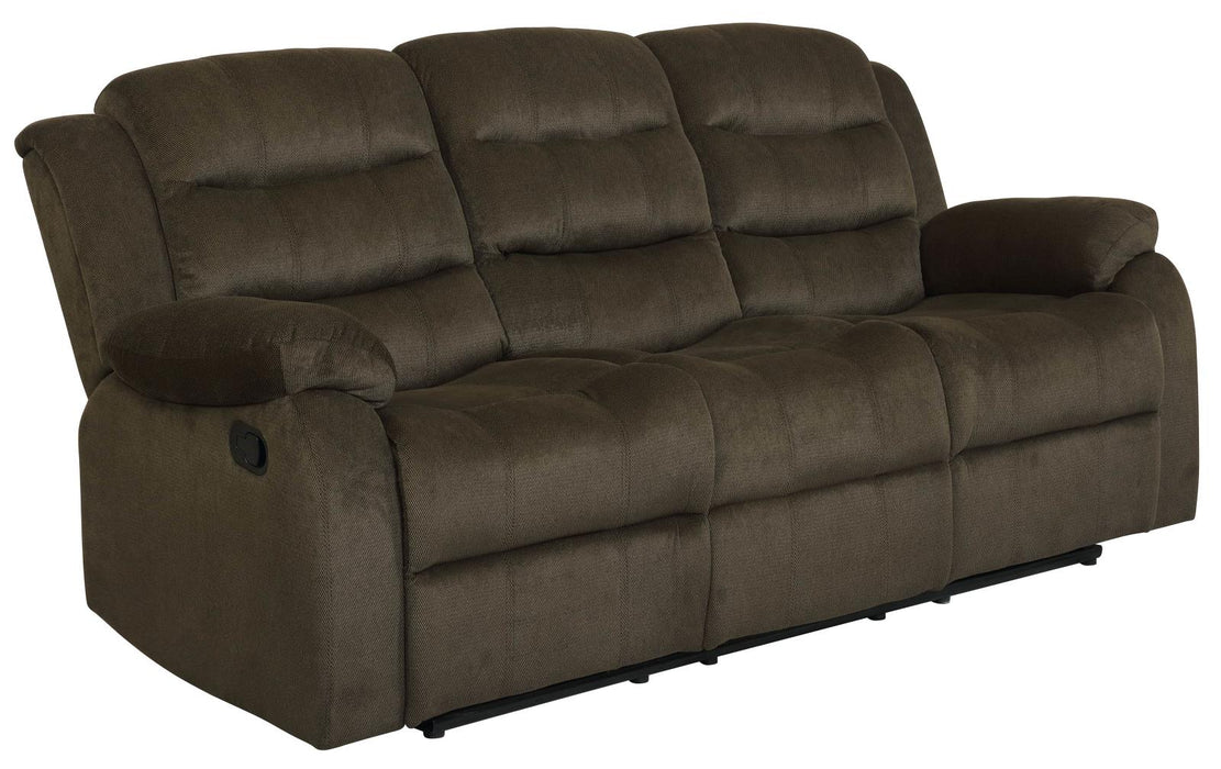 Rodman Pillow Top Arm Motion Sofa Olive Brown - U&U Home Budget Furniture (Carteret, NJ)