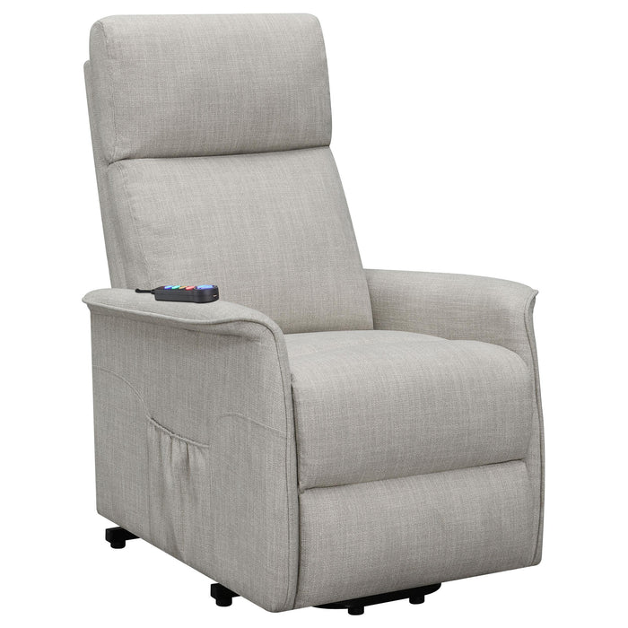 Herrera Power Lift Recliner with Wired Remote Beige - U&U Home Budget Furniture (Carteret, NJ)