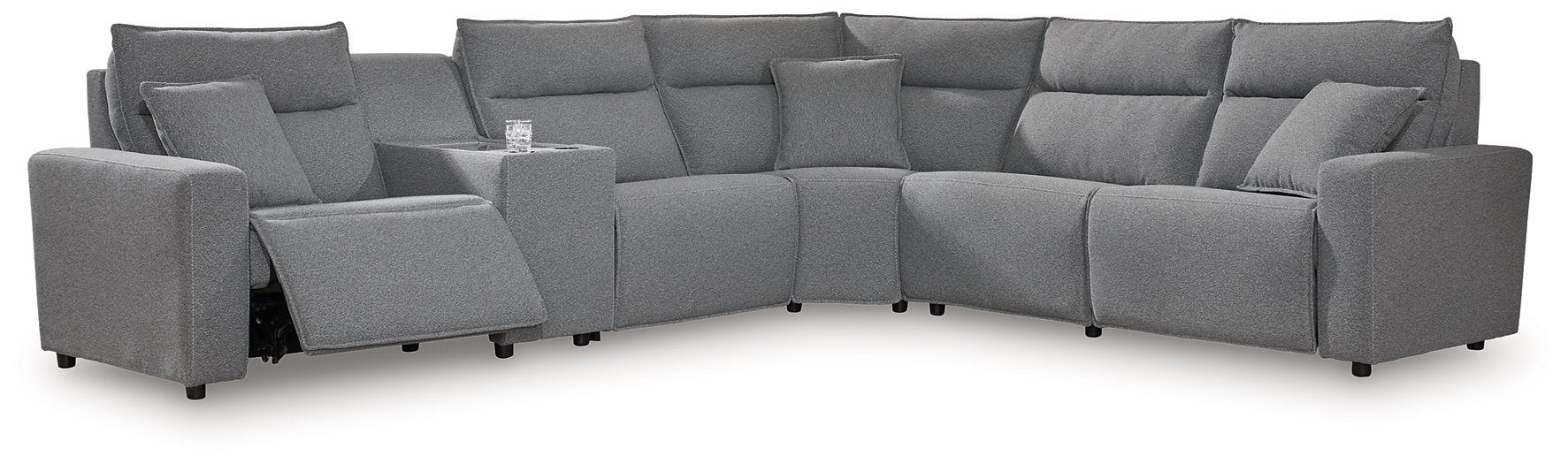 Modmax Reclining Sectional with Console - U&U Home Budget Furniture (Carteret, NJ)