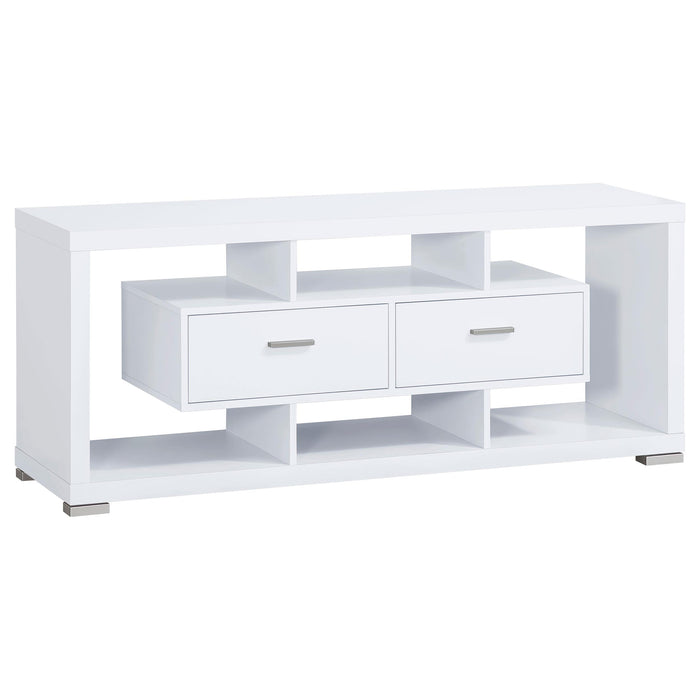 Darien 2-drawer Rectangular TV Console White - U&U Home Budget Furniture (Carteret, NJ)