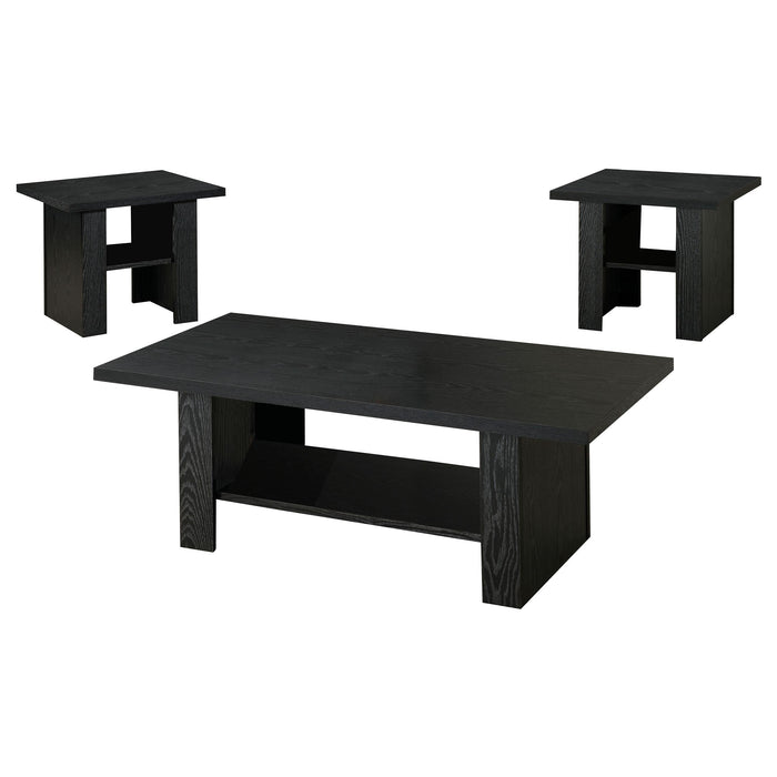 Rodez 3-piece Occasional Table Set Black Oak - U&U Home Budget Furniture (Carteret, NJ)