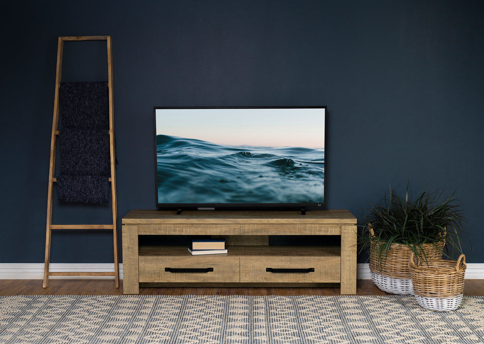 Elkton 2-drawer Engineered Wood 59" TV Stand Mango - U&U Home Budget Furniture (Carteret, NJ)