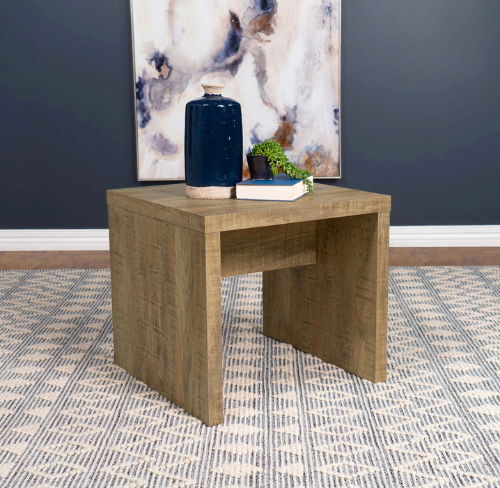 Lynette Square Engineered Wood End Table Mango - U&U Home Budget Furniture (Carteret, NJ)