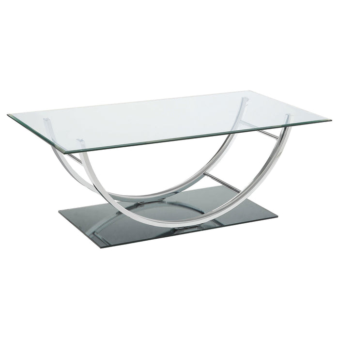 Danville U-shaped Coffee Table Chrome - U&U Home Budget Furniture (Carteret, NJ)