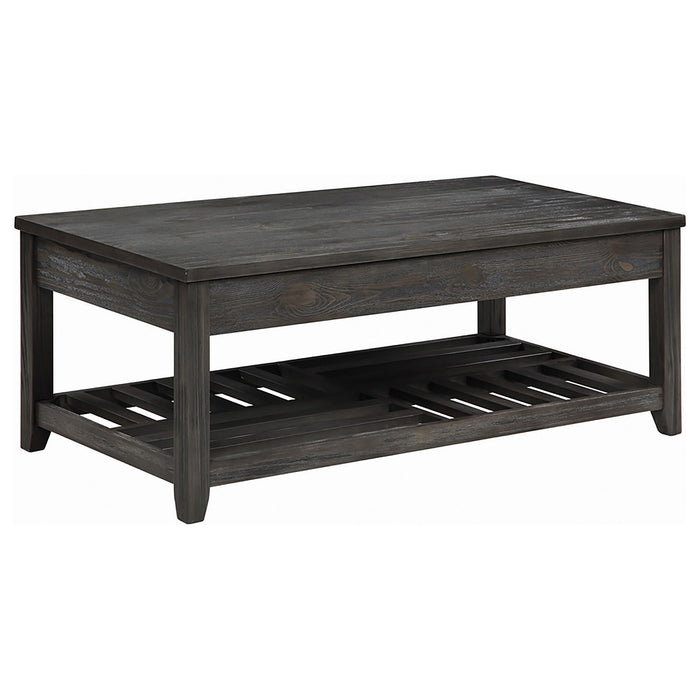 Cliffview Lift Top Coffee Table with Storage Cavities Grey - U&U Home Budget Furniture (Carteret, NJ)