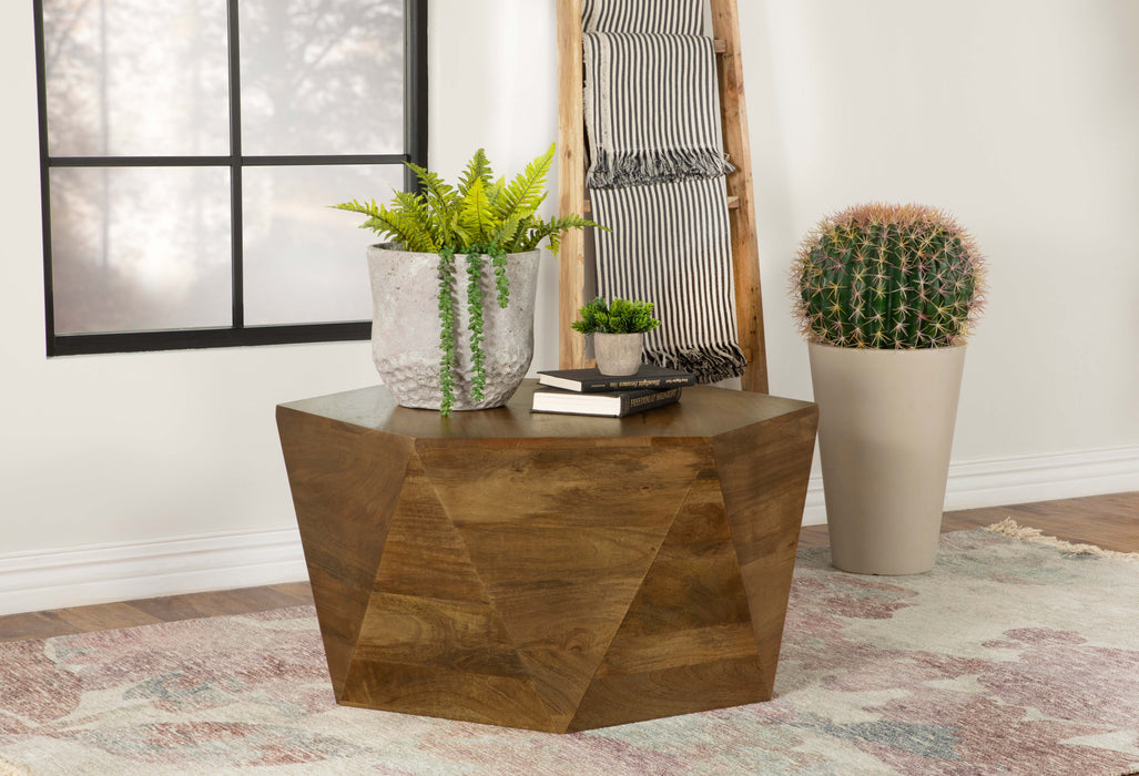 Zalika Hexagonal Coffee Table Natural - U&U Home Budget Furniture (Carteret, NJ)