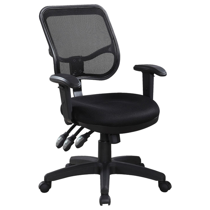 Rollo Adjustable Height Office Chair Black - U&U Home Budget Furniture (Carteret, NJ)