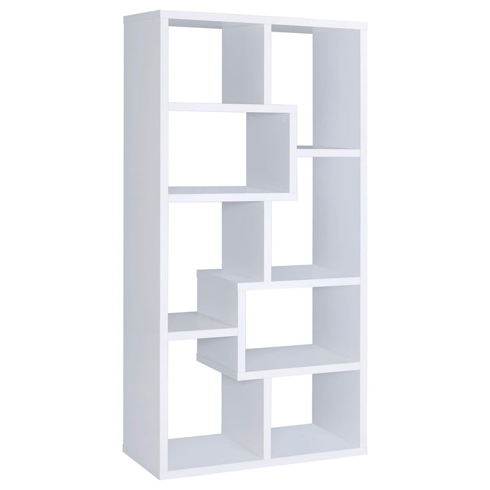 Theo 10-shelf Bookcase White - U&U Home Budget Furniture (Carteret, NJ)