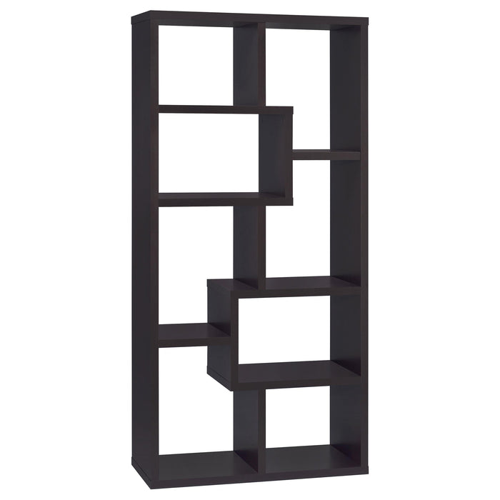 Theo 10-shelf Bookcase Cappuccino - U&U Home Budget Furniture (Carteret, NJ)