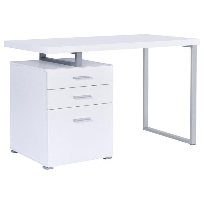 Brennan 3-drawer Office Desk White - U&U Home Budget Furniture (Carteret, NJ)