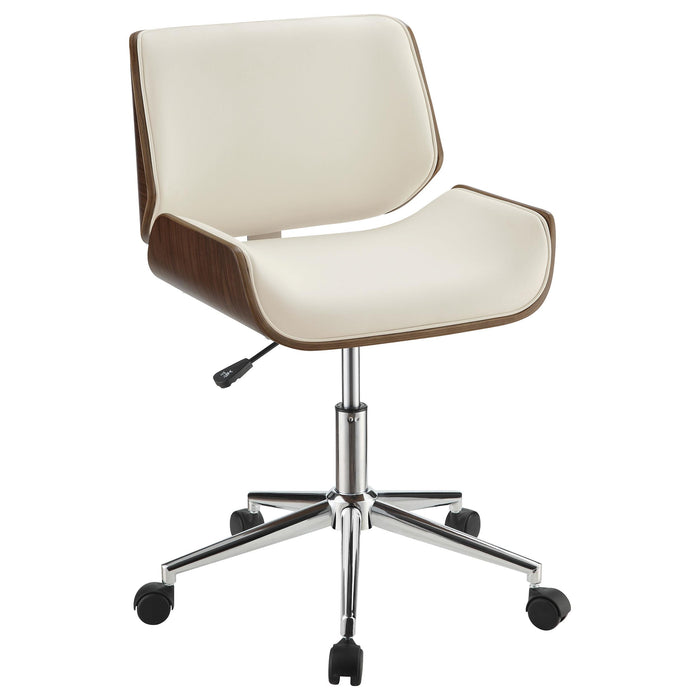 Addington Adjustable Height Office Chair Ecru and Chrome - U&U Home Budget Furniture (Carteret, NJ)