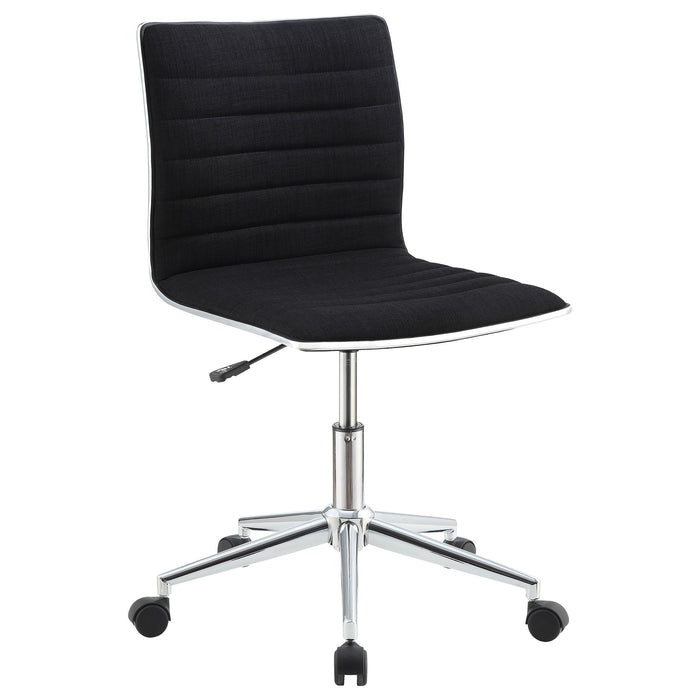 Chryses Adjustable Height Office Chair Black and Chrome - U&U Home Budget Furniture (Carteret, NJ)