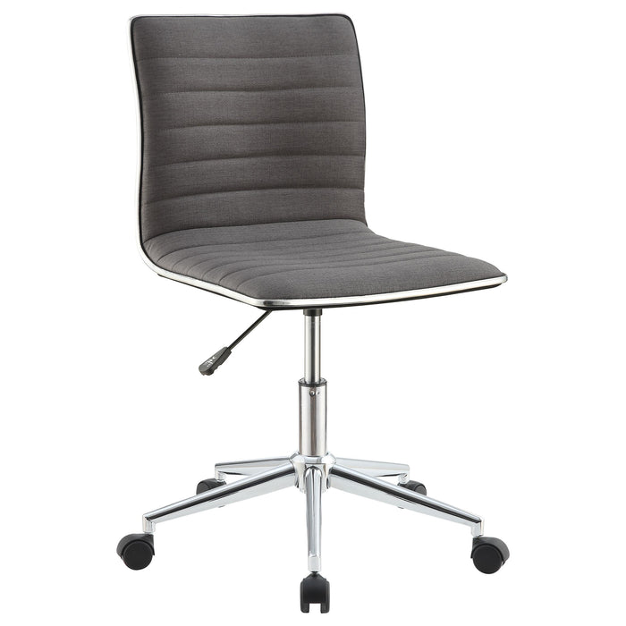 Chryses Adjustable Height Office Chair Grey and Chrome - U&U Home Budget Furniture (Carteret, NJ)