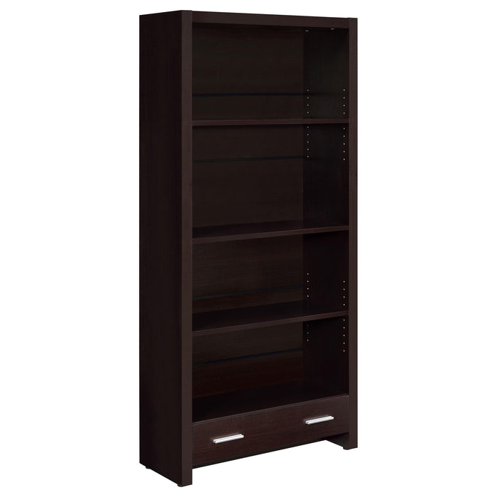 Skylar 5-shelf Bookcase with Storage Drawer Cappuccino - U&U Home Budget Furniture (Carteret, NJ)