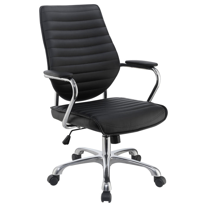 Chase High Back Office Chair Black and Chrome - U&U Home Budget Furniture (Carteret, NJ)