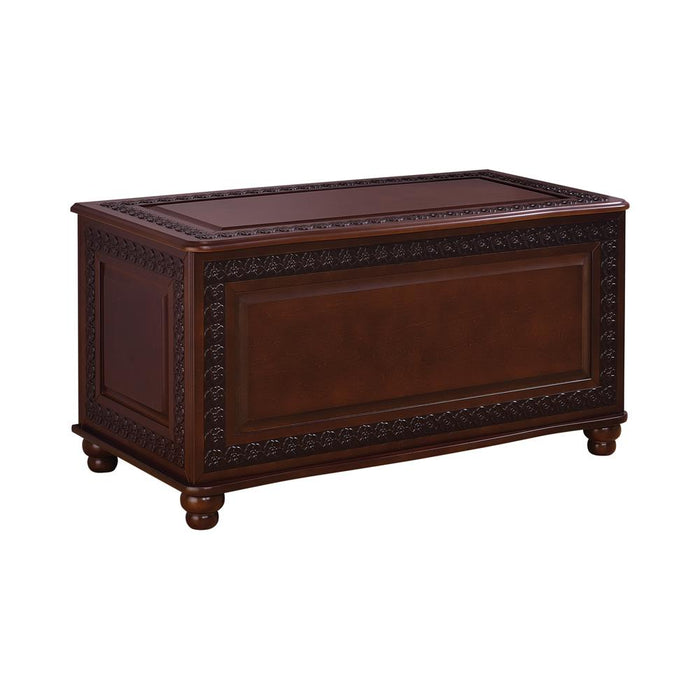 Finlay Flip Open Storage Cedar Chest Deep Tobacco - U&U Home Budget Furniture (Carteret, NJ)