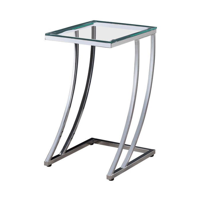 Cayden Rectangular Top Accent Table Chrome and Clear - U&U Home Budget Furniture (Carteret, NJ)