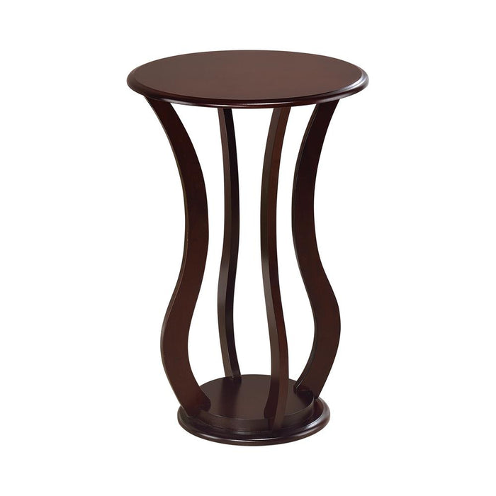 Elton Round Top Accent Table Cherry - U&U Home Budget Furniture (Carteret, NJ)