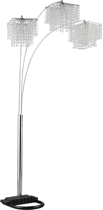 Miriam Crystal Drop Shade Floor Lamp Chrome - U&U Home Budget Furniture (Carteret, NJ)