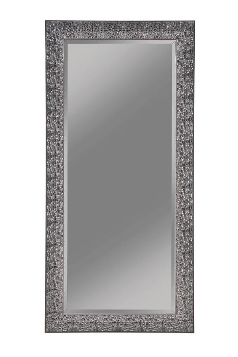 Rollins Rectangular Floor Mirror Black - U&U Home Budget Furniture (Carteret, NJ)