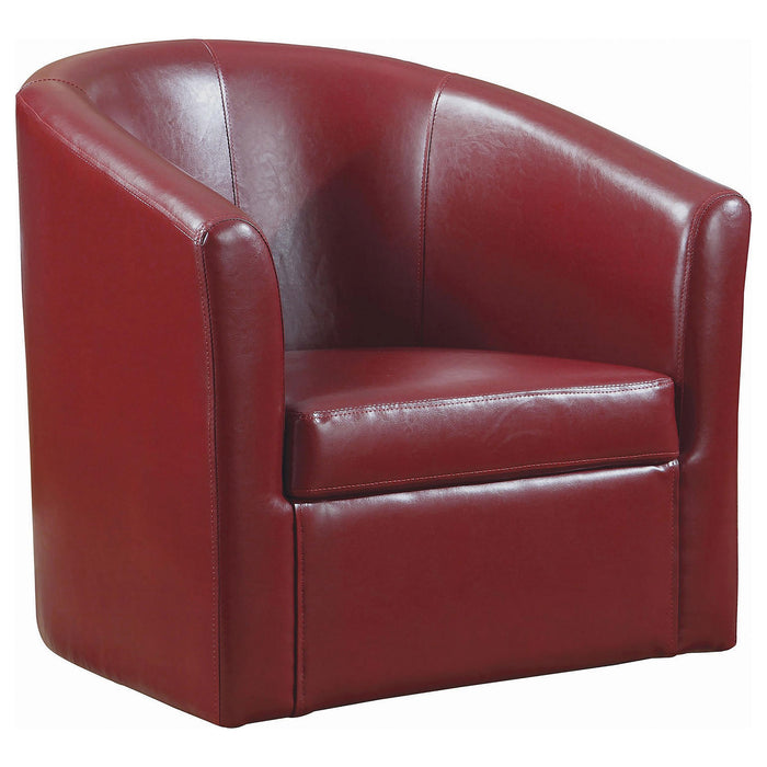 Turner Upholstery Sloped Arm Accent Swivel Chair Red - U&U Home Budget Furniture (Carteret, NJ)