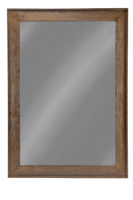 Odafin Rectangle Floor Mirror Distressed Brown - U&U Home Budget Furniture (Carteret, NJ)